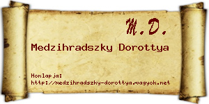Medzihradszky Dorottya névjegykártya